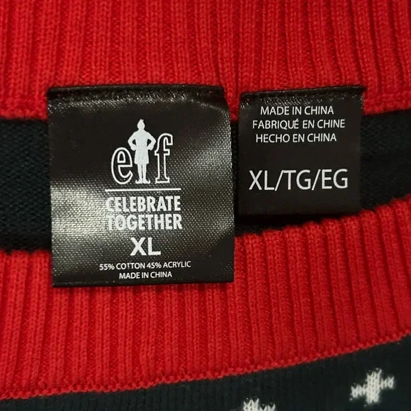 NWT Buddy the Elf Men’s XL Ugly Christmas Sweater - Picture 4 of 8